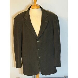 Domani Uomo Mens XL Wool Cashmere Blazer Made in Italy Olive Green Sport Coat